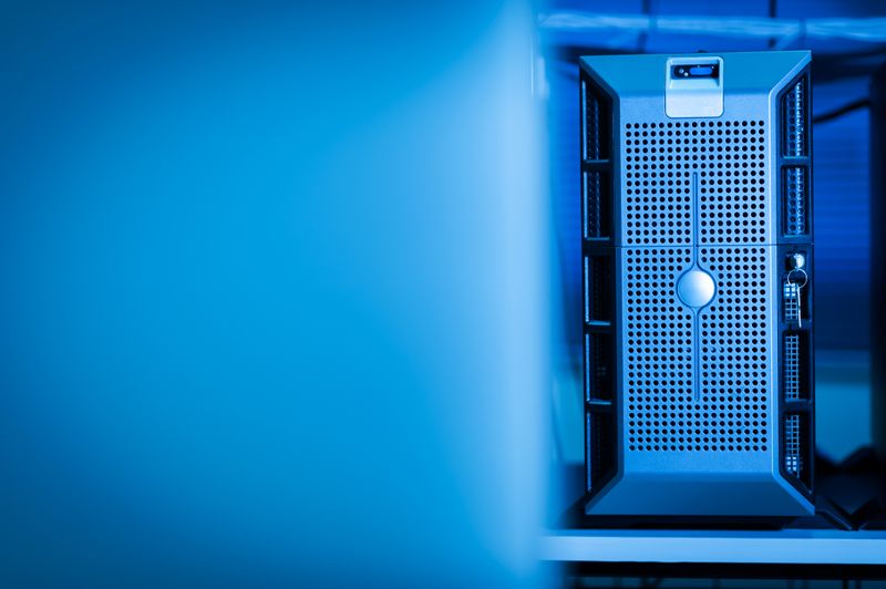 Server rack close-up
